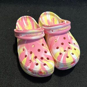CROCS WOMAN’s Swirl Pink and Yellow Clogs